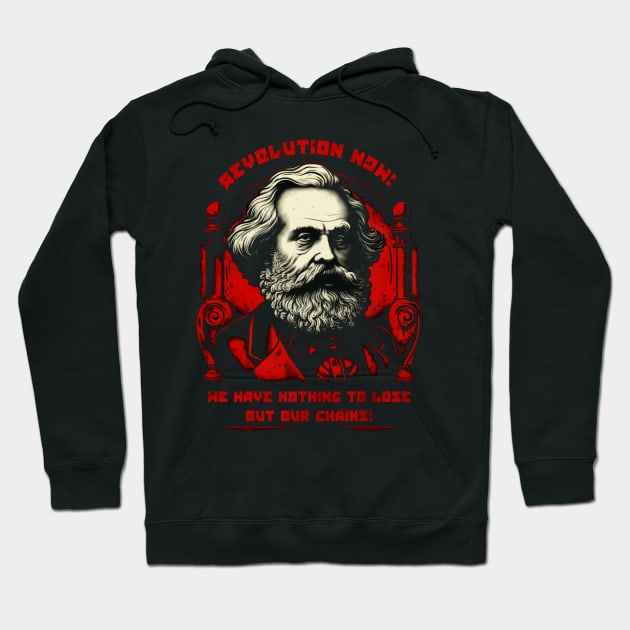 Karl Marx Communist Hoodie by RichieDuprey